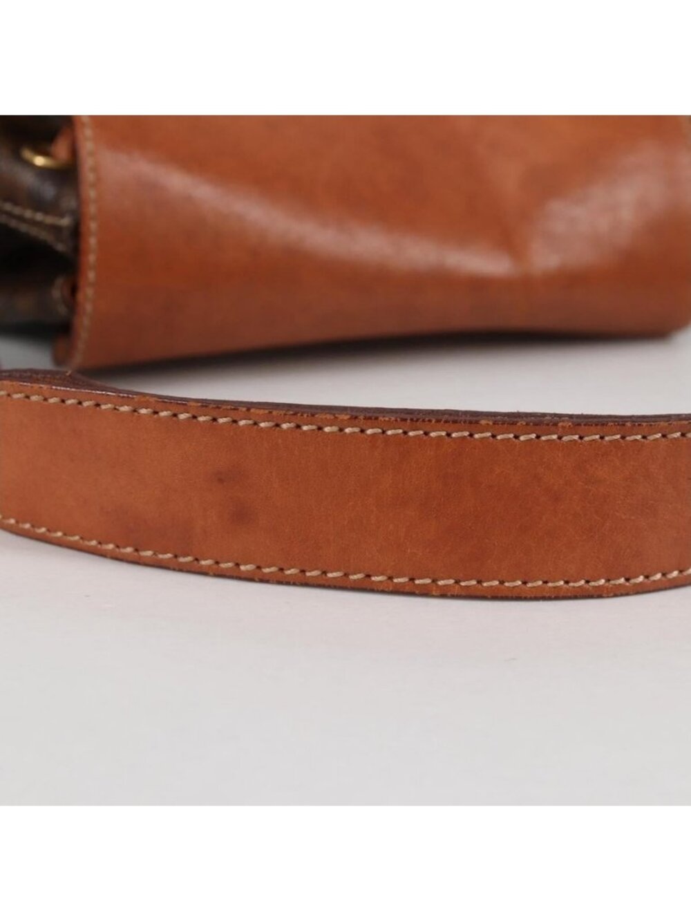 Authentic CELINE Macadam Canvas Shoulder Bag PVC Leather Brown Gold - Picture 15 of 16
